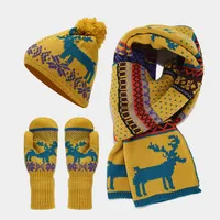 Women's Elegant Basic Simple Style Printing Acrylic Scarf Hat Gloves 3 Pieces Set sku image 5