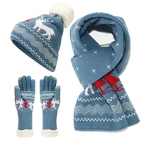 Women's Elegant Basic Simple Style Printing Acrylic Scarf Hat Gloves 3 Pieces Set main image 5