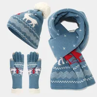 Women's Elegant Basic Simple Style Printing Acrylic Scarf Hat Gloves 3 Pieces Set sku image 7