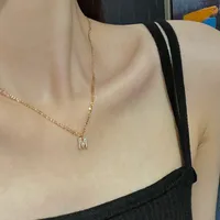 Basic Letter Stainless Steel Copper Zircon Pendant Necklace In Bulk main image 2