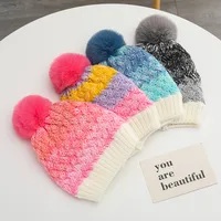 Girl's Cartoon Style Sweet Simple Style Color Block Wool Cap main image 2