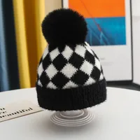 Children Unisex Basic Streetwear Plaid Wool Cap sku image 1