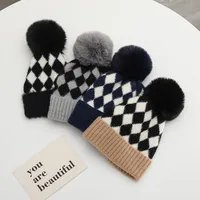 Children Unisex Basic Streetwear Plaid Wool Cap main image 3
