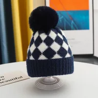 Children Unisex Basic Streetwear Plaid Wool Cap sku image 2