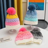 Girl's Cartoon Style Sweet Simple Style Color Block Wool Cap main image 1