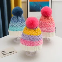 Girl's Cartoon Style Sweet Simple Style Color Block Wool Cap main image 5