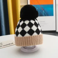 Children Unisex Basic Streetwear Plaid Wool Cap sku image 4