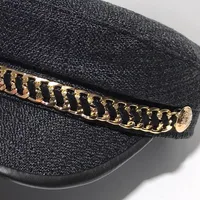 Women's Elegant Business Basic Solid Color Chain Curved Eaves Beret Hat main image 5