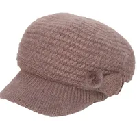 Women's Casual Solid Color Flat Eaves Wool Cap main image 2