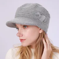 Women's Casual Solid Color Flat Eaves Wool Cap main image 1