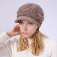 Women's Casual Solid Color Flat Eaves Wool Cap sku image 1