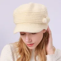 Women's Casual Solid Color Flat Eaves Wool Cap sku image 6