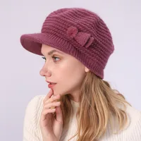 Women's Casual Solid Color Flat Eaves Wool Cap sku image 3