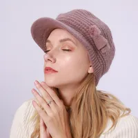 Women's Casual Solid Color Flat Eaves Wool Cap main image 5