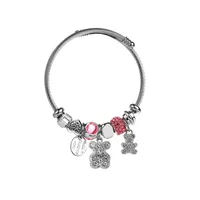 Elegant Cute Oval Bear 304 Stainless Steel Alloy Rhinestones Bangle In Bulk main image 5