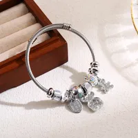 Elegant Cute Oval Bear 304 Stainless Steel Alloy Rhinestones Bangle In Bulk main image 4