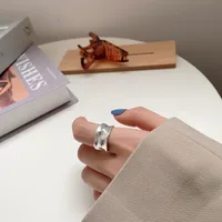 18K Gold Plated Silver Plated 925 Sterling Silver Paisley Round Solid Color Wide Band Rings Open Rings Rings main image 4