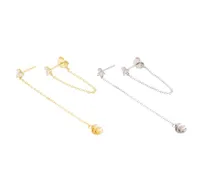 1 Pair 925 Sterling Silver Printing Drop Earrings main image 1