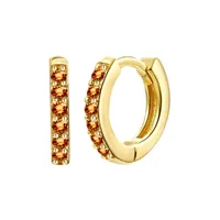 Cross-border Sterling Silver Needle Round Multi-color Ear Clip Ear Studs Simple Inlaid Zircon Personality Ins Geometric Trend Ear Buckle For Women sku image 10