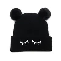 Children Unisex Cute Eye Solid Color Wool Cap main image 1