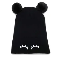 Children Unisex Cute Eye Solid Color Wool Cap main image 4