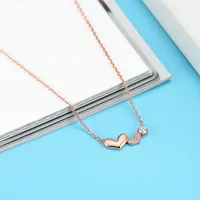 925 Sterling Silver Plated Cable Chain Polishing Plating Chain Love Heart Shape Pendant Necklace main image 5