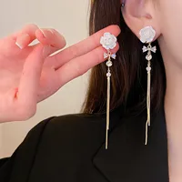 Wholesale Jewelry Lady Bow Knot Alloy Tassel Plating Drop Earrings main image 1