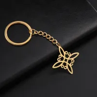 Simple Style Witches Knot Titanium Steel Women's Bag Pendant Keychain main image 2