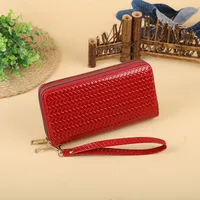 Women's Solid Color Pu Leather Zipper Wallets sku image 18