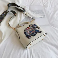 Women's Pu Leather Animal Color Block Vintage Style Square Magnetic Buckle Handbag Crossbody Bag main image 2
