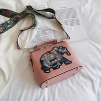 Women's Pu Leather Animal Color Block Vintage Style Square Magnetic Buckle Handbag Crossbody Bag sku image 6