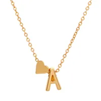 Fashion Love 26 English Alphabet Simple Alloy Necklace Nhdp148728 sku image 1