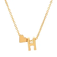Fashion Love 26 English Alphabet Simple Alloy Necklace Nhdp148728 sku image 7