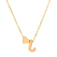 Fashion Love 26 English Alphabet Simple Alloy Necklace Nhdp148728 sku image 9