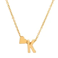 Fashion Love 26 English Alphabet Simple Alloy Necklace Nhdp148728 sku image 10