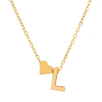 Fashion Love 26 English Alphabet Simple Alloy Necklace Nhdp148728 sku image 11