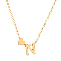 Fashion Love 26 English Alphabet Simple Alloy Necklace Nhdp148728 sku image 13