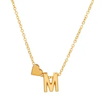 Fashion Love 26 English Alphabet Simple Alloy Necklace Nhdp148728 sku image 12
