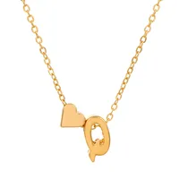 Fashion Love 26 English Alphabet Simple Alloy Necklace Nhdp148728 sku image 16
