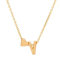 Fashion Love 26 English Alphabet Simple Alloy Necklace Nhdp148728 sku image 21