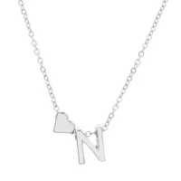 Fashion Love 26 English Alphabet Simple Alloy Necklace Nhdp148728 sku image 37