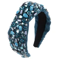 Women's Elegant Glam Geometric Alloy Cloth Inlay Resin Glass Hair Band main image 2