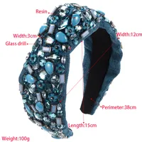 Women's Elegant Glam Geometric Alloy Cloth Inlay Resin Glass Hair Band main image 5