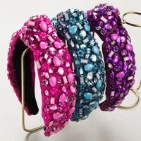 Women's Elegant Glam Geometric Alloy Cloth Inlay Resin Glass Hair Band main image 1