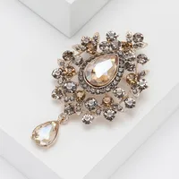 Lady Water Droplets Alloy Inlay Glass Women's Brooches main image 4