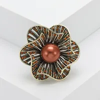 Lady Flower Alloy Inlay Artificial Rhinestones Artificial Pearls Women's Brooches main image 2