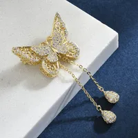 Elegant Flower Copper Inlay Zircon Unisex Brooches main image 4