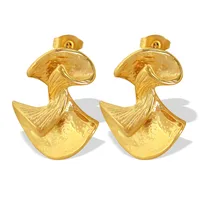 1 Pair Elegant Vintage Style Irregular Plating 304 Stainless Steel Titanium Steel 18K Gold Plated Ear Studs main image 2