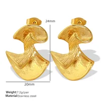 1 Pair Elegant Vintage Style Irregular Plating 304 Stainless Steel Titanium Steel 18K Gold Plated Ear Studs main image 6