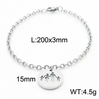 Simple Style Cartoon Character Letter Heart Shape Titanium Steel 18K Gold Plated Bangle In Bulk sku image 2